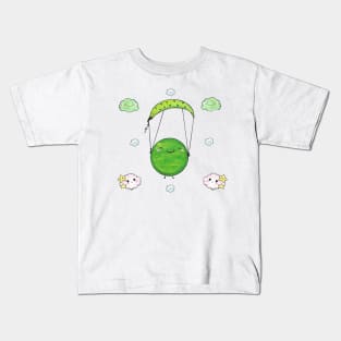 The pea jumps on a parachute Kids T-Shirt